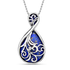 Lapislazuli Anhänger mit Kette, Edelstahl ca. 20.00 ct
