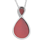 Roter Achat Anhänger mit Kette, Edelstahl ca. 20.00 ct