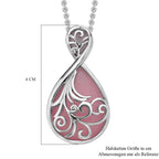 Rosenquarz Anhänger mit Kette, Edelstahl ca. 20.00 ct