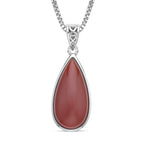 Karneol Anhänger mit Kette, Edelstahl ca. 45.00 ct