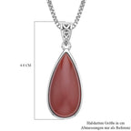 Karneol Anhänger mit Kette, Edelstahl ca. 45.00 ct