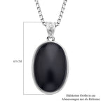2er Set, Schwarzer Turmalin Anhänger mit Kette im Schmuckset, Edelstahl ca. 62,00 ct