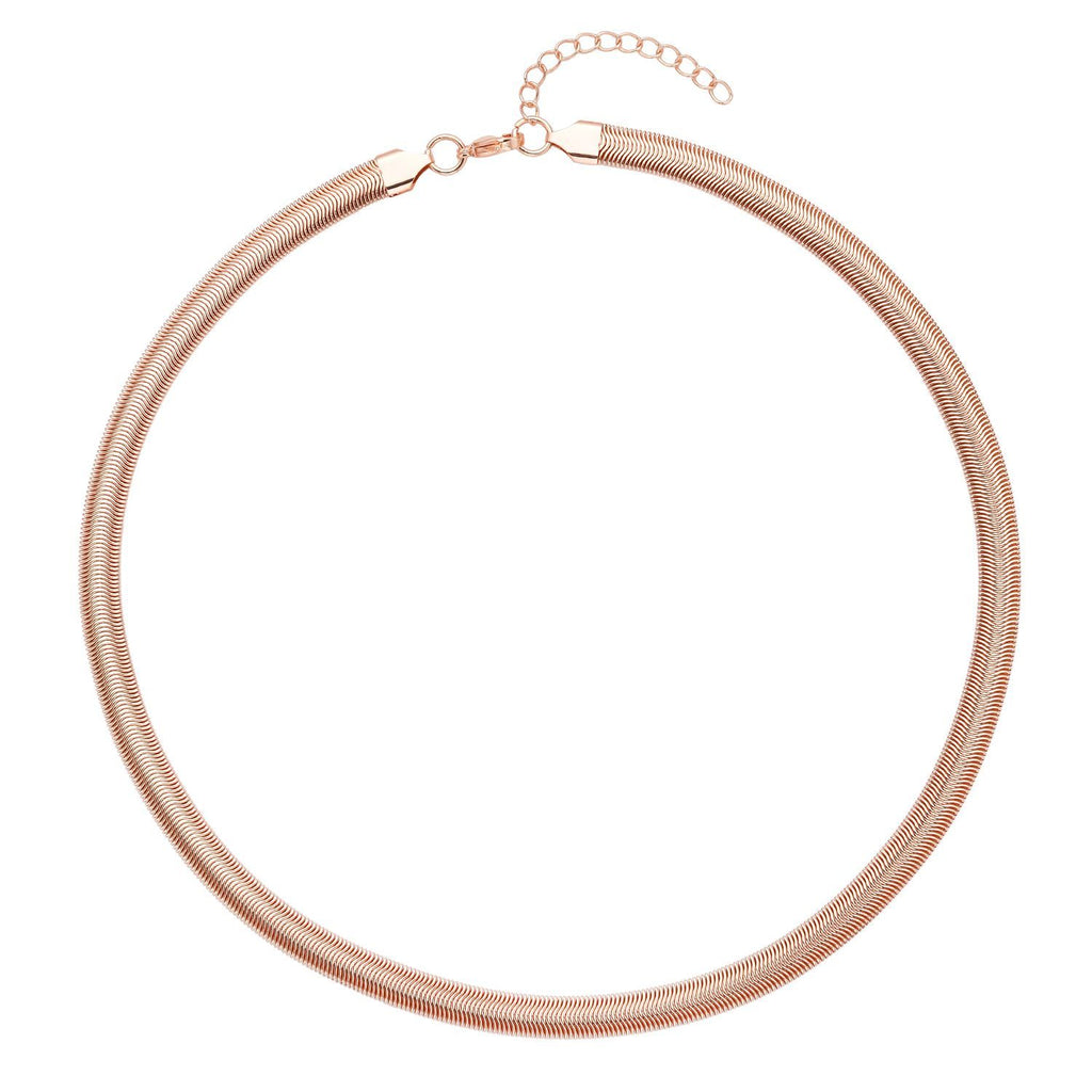 EVER TRUE 6er - Schlangen Halskette und Armband, 316L Edelstahl 750 vergoldet und 750 rosévergoldet