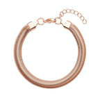 EVER TRUE 6er - Schlangen Halskette und Armband, 316L Edelstahl 750 vergoldet und 750 rosévergoldet
