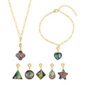 Abalone Muschel Schmuckset in Goldton - 24,50 ct.