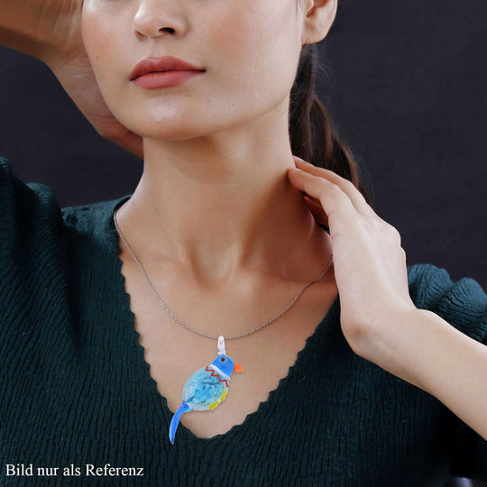 Mehfarbiger Anhänger im Murano-Stil Glas mit 60cm Kette, Schneemann Design