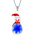 Mehfarbiger Anhänger im Murano-Stil mit 60cm Kette, Schneemann Design
