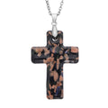 Kreuz-Anhänger im Murano-Stil  mit 60cm Kette, Schwarz