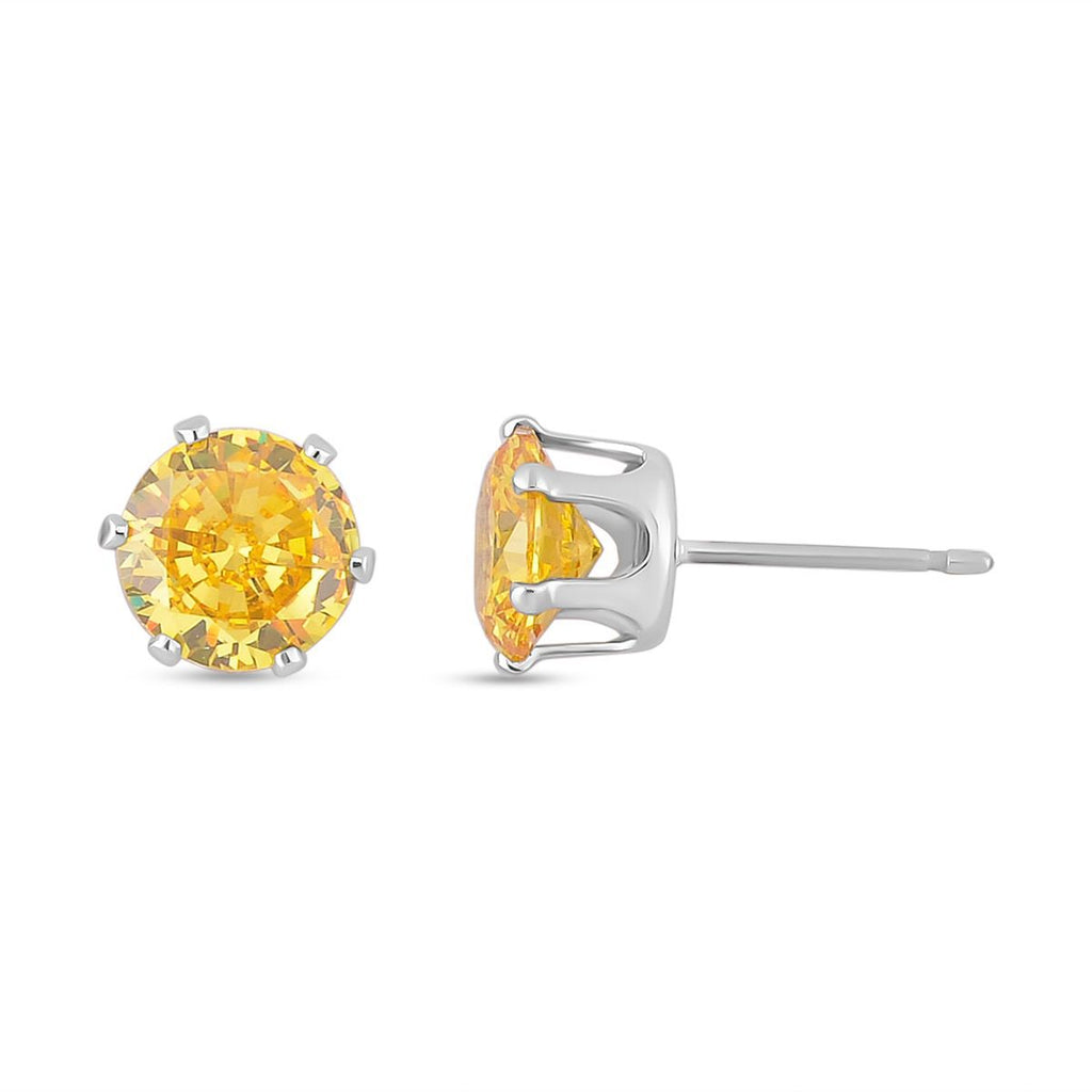 Weiße, gelbe und rote Zirkonia Ohrringe Schmuckset, Messing