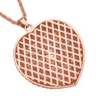 Herz Kristall Anhanger mit Kette, roségoldfarben