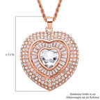 Herz Kristall Anhanger mit Kette, roségoldfarben