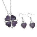 Afrikanisches Amethyst und lila Kristall 2-Wege-Schmuckset