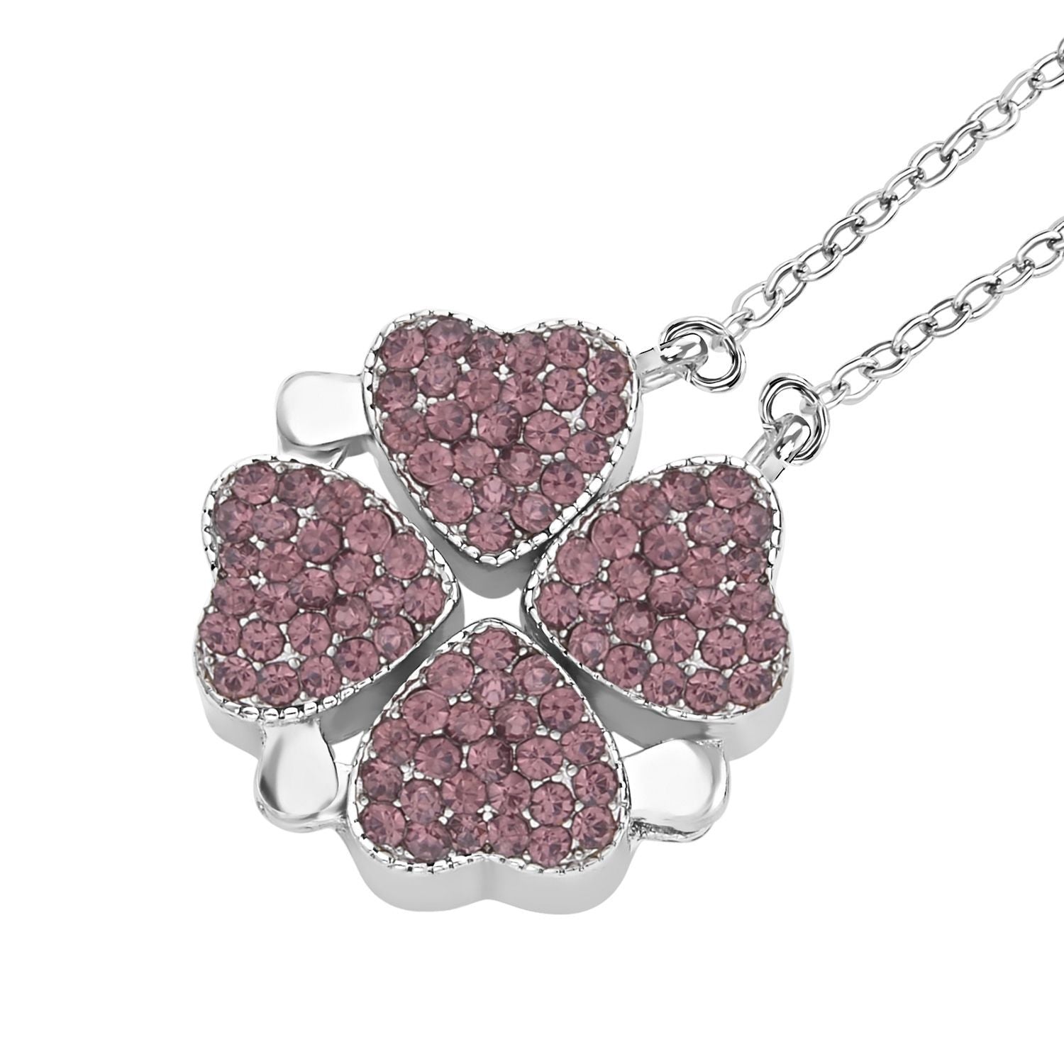 2er-Set - Vielseitiger Amerikanische Amethyst Magnet-Anhänger mit Kristall-Rückseite, als Halskette oder Anhänger tragbar, und Ohrringe