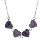 2er-Set - Vielseitiger Amerikanische Amethyst Magnet-Anhänger mit Kristall-Rückseite, als Halskette oder Anhänger tragbar, und Ohrringe