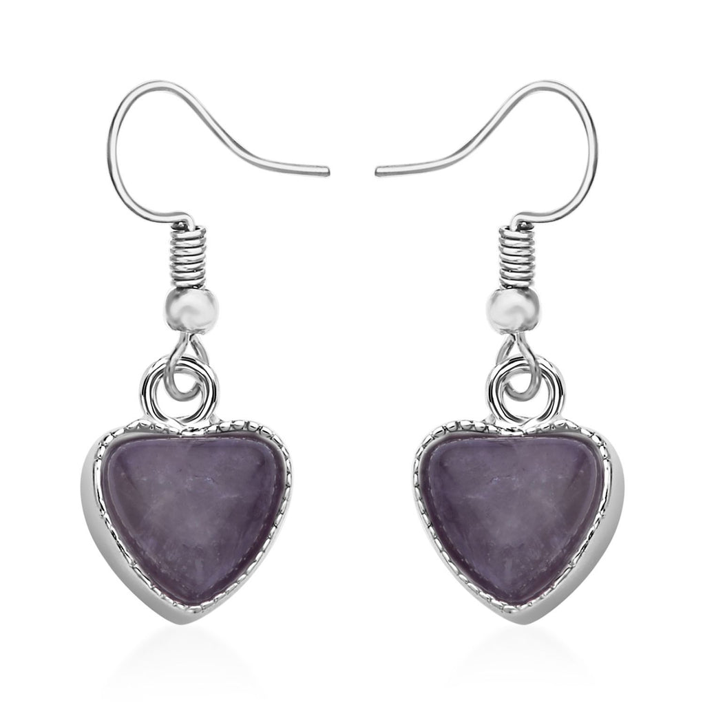 2er-Set - Vielseitiger Amerikanische Amethyst Magnet-Anhänger mit Kristall-Rückseite, als Halskette oder Anhänger tragbar, und Ohrringe