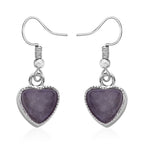 2er-Set - Vielseitiger Amerikanische Amethyst Magnet-Anhänger mit Kristall-Rückseite, als Halskette oder Anhänger tragbar, und Ohrringe