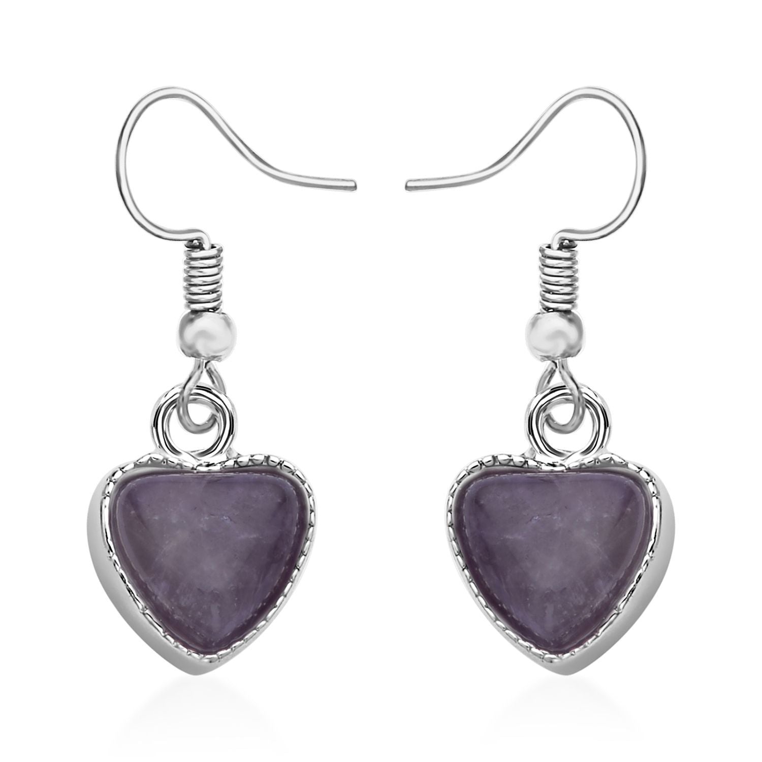 2er-Set - Vielseitiger Amerikanische Amethyst Magnet-Anhänger mit Kristall-Rückseite, als Halskette oder Anhänger tragbar, und Ohrringe