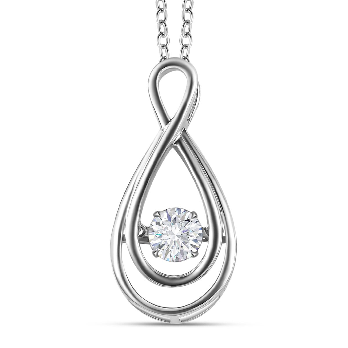 2er Set, Moissanit Schmuckset Anhänger mit Kette, 925 Silber platiniert, ca. 0.43 ct