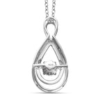 2er Set, Moissanit Schmuckset Anhänger mit Kette, 925 Silber platiniert, ca. 0.43 ct