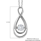 2er Set, Moissanit Schmuckset Anhänger mit Kette, 925 Silber platiniert, ca. 0.43 ct
