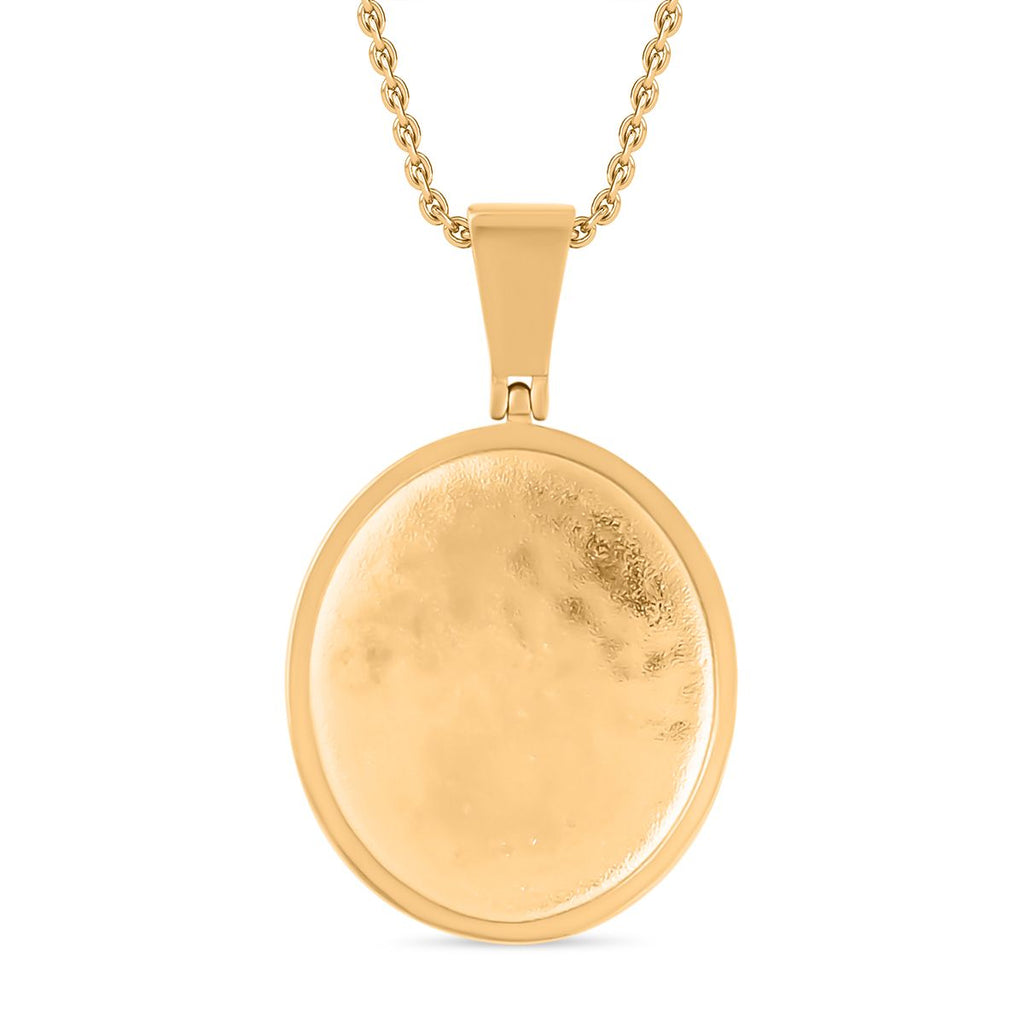 Lebensbaum-Anhänger weißer Kristall mit Kette, goldfarben