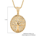 Lebensbaum-Anhänger weißer Kristall mit Kette, goldfarben