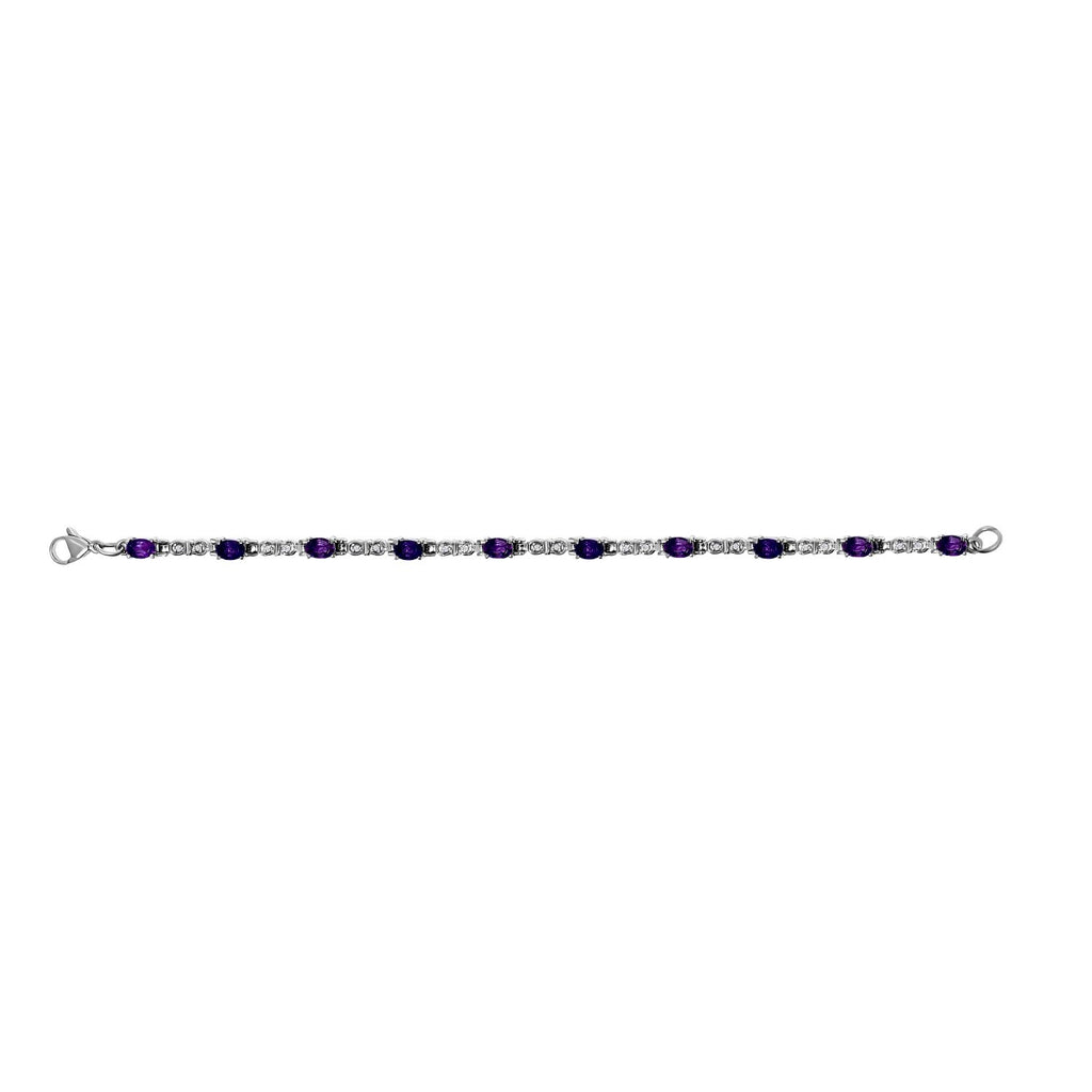 3er Set, afrikanische Amethyst Ohrringe, Armband, Anhänger mit Kette, Edelstahl, ca. 7.28 ct