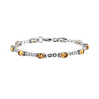 3er Set, Citrin Ohrringe, Armband, Anhänger mit Kette, Edelstahl, ca. 7.28 ct