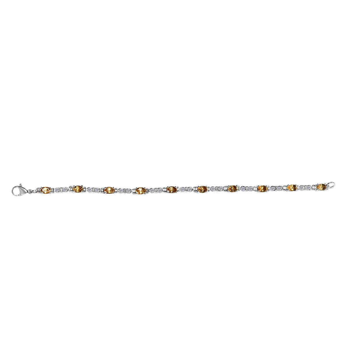 3er Set, Citrin Ohrringe, Armband, Anhänger mit Kette, Edelstahl, ca. 7.28 ct