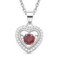 Roter und weißer Zirkonia-Anhänger mit Kette - 1,02 ct.