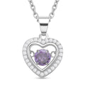 Lila und weißer Zirkonia-Anhänger mit Kette - 1,02 ct.