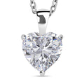 Weißer Zirkonia Herz Anhänger mit Kette, 925 Silber rhodiniert und Edelstahl ca. 5.65 ct