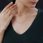 Weißer Zirkonia Herz Anhänger mit Kette, 925 Silber rhodiniert und Edelstahl ca. 5.65 ct