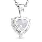 Weißer Zirkonia Herz Anhänger mit Kette, 925 Silber rhodiniert und Edelstahl ca. 5.65 ct