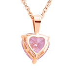 Rosa Zirkonia Herz Anhänger mit Kette,, 925 Silber und Edelstahl, ca., rosévergoldet 5.65 ct