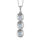 Himmelblauer Topas Anhänger mit Kette, Edelstahl ca. 2.25 ct
