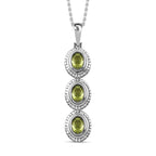 Natürlicher Peridot Anhänger mit Kette, Edelstahl, ca. 2.25 ct