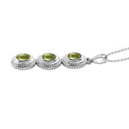 Natürlicher Peridot Anhänger mit Kette, Edelstahl, ca. 2.25 ct
