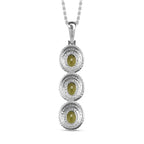 Natürlicher Peridot Anhänger mit Kette, Edelstahl, ca. 2.25 ct