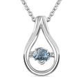 Santamaria Aquamarin Anhänger mit Kette im Schmuckset, 925 Silber platiniert ca. 0.15 ct