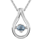 Santamaria Aquamarin Anhänger mit Kette im Schmuckset, 925 Silber platiniert ca. 0.15 ct