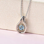 Santamaria Aquamarin Anhänger mit Kette im Schmuckset, 925 Silber platiniert ca. 0.15 ct
