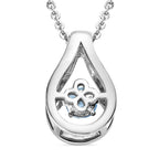Santamaria Aquamarin Anhänger mit Kette im Schmuckset, 925 Silber platiniert ca. 0.15 ct