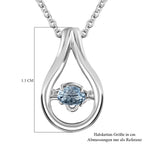 Santamaria Aquamarin Anhänger mit Kette im Schmuckset, 925 Silber platiniert ca. 0.15 ct