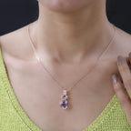 Rose De France Amethyst Anhänger mit Kette, 925 Silber rosévergoldet, ca. 3.92 ct