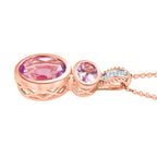 Rose De France Amethyst Anhänger mit Kette, 925 Silber rosévergoldet, ca. 3.92 ct