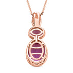 Rose De France Amethyst Anhänger mit Kette, 925 Silber rosévergoldet, ca. 3.92 ct