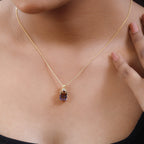 AAA Ametrin, Weißer Zirkon Anhänger mit Kette, 925 Silber vergoldet ca. 3.28 ct
