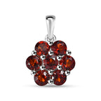 2er Set - Natürlicher Mosambik Granat Anhänger und Ohrringe, 925 Silber platiniert ca. 2.94 ct