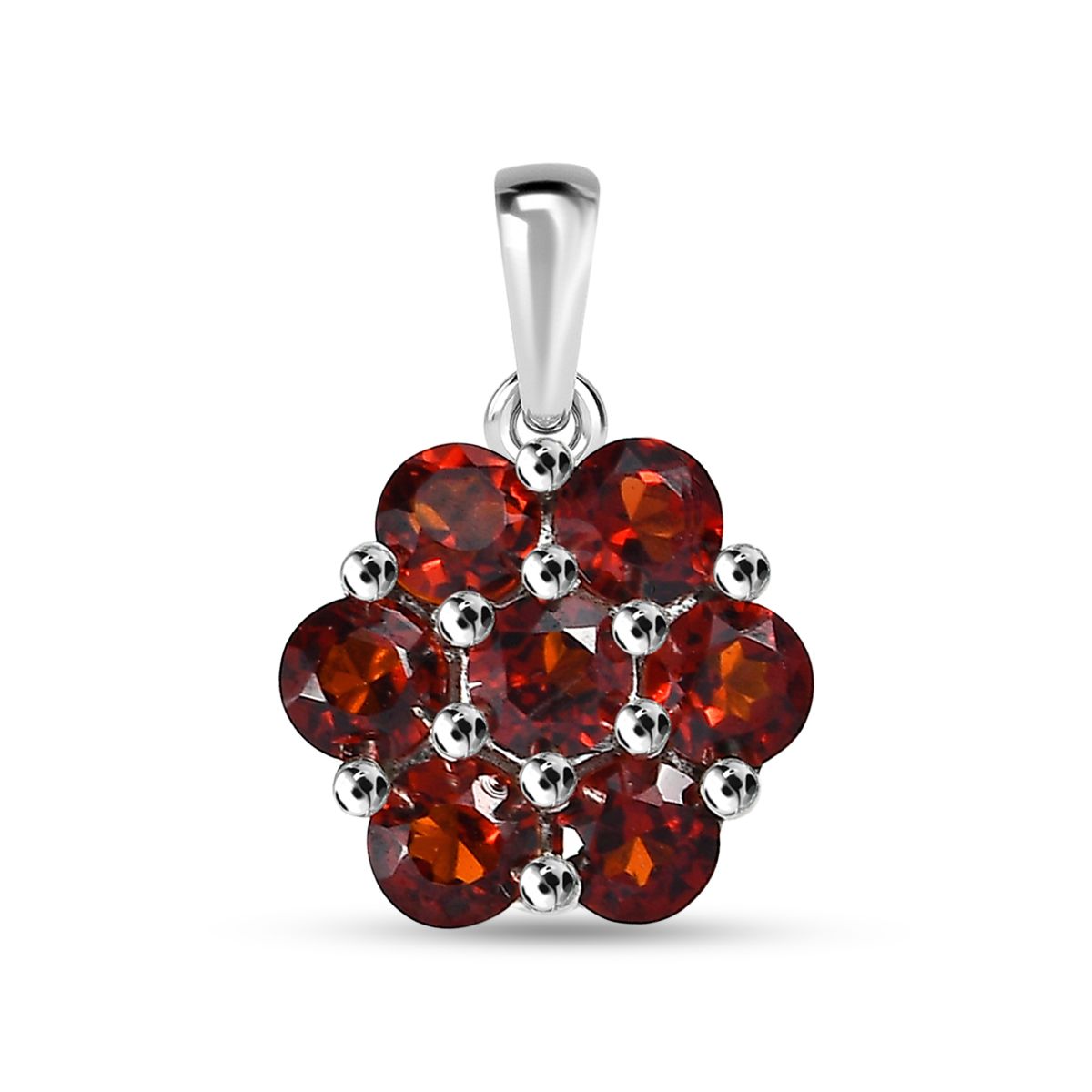 2er Set - Natürlicher Mosambik Granat Anhänger und Ohrringe, 925 Silber platiniert ca. 2.94 ct